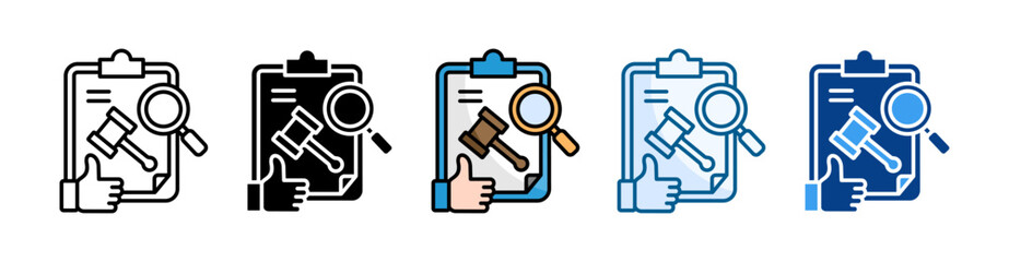 Legal Review  Icon Set Multiple Style Collection