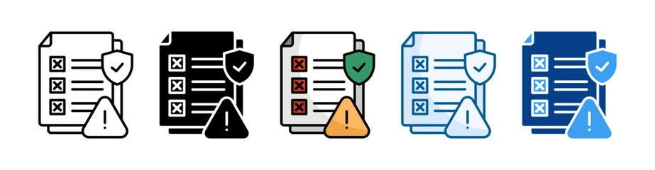 Risk Evaluation  Icon Set Multiple Style Collection