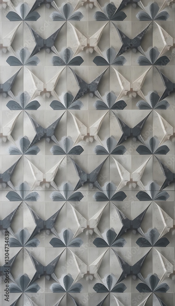 Poster repeating geometric tiles arranged in a decorative and symmetrical pattern