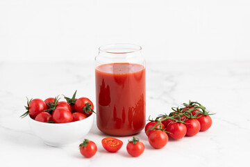 tomato juice in a glass