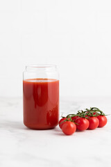 tomato juice in a glass