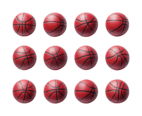 Basketball action sports field set isolated on transparent background png
