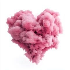 Fototapeta premium Abstract Pink Heart Shaped Smoke Cloud Romantic Design Element Perfect for Valentine s Day or Love