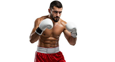 young man with boxing gloves isolated