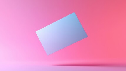 Abstract Pastel Pink and Blue Background with Floating Rectangle Minimalist Design Mockup Template