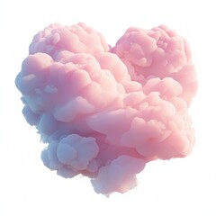Fototapeta premium Abstract Pink and Purple Smoke Cloud Heart Shaped Soft Pastel Colors Dreamy Airy Fluffy 3D Render