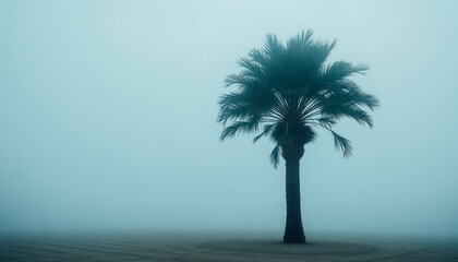Obraz premium Palm Tree in Fog