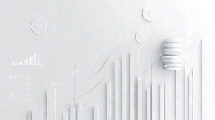 Obraz premium Abstract white data visualization background