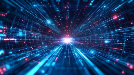 A vibrant blue neon design, perfect for tech presentations or websites.  This high-tech background features glowing lines and is available in EPS 10 format.
 