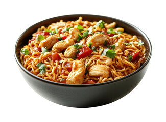 Delicious chicken noodles kitchen food isolated on transparent background png