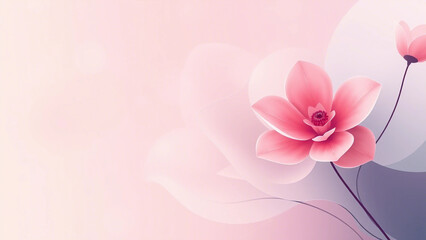 Naklejka premium A delicate abstract background with soft pastel flowers and gentle curves. This serene and romantic design is perfect for wedding or Valentine's Day projects.