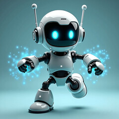 A fun and expressive robot running around excitedly