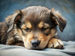 Sick Puppy Sleeping Peacefully: Street Dog with Neck Disease Needs Help