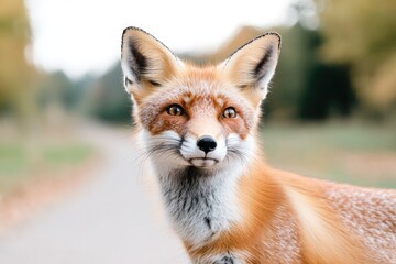 Wild fox gazes curiously with vibrant fur, blending nature's bea
