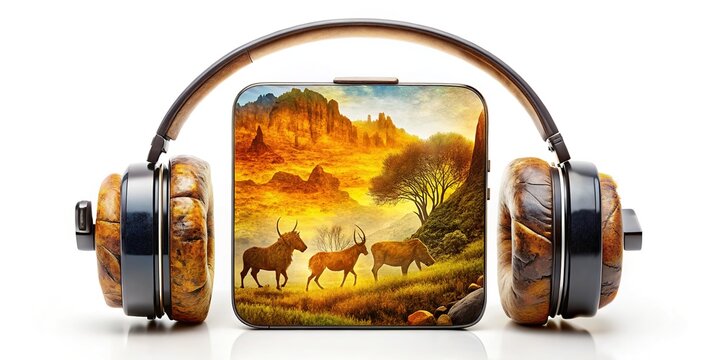 Prehistoric double exposure: ancient artifacts, fashion, and hunting.
