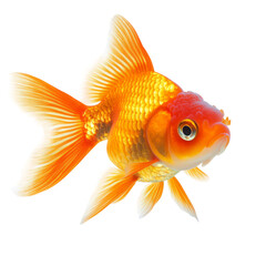 gold fish on white background