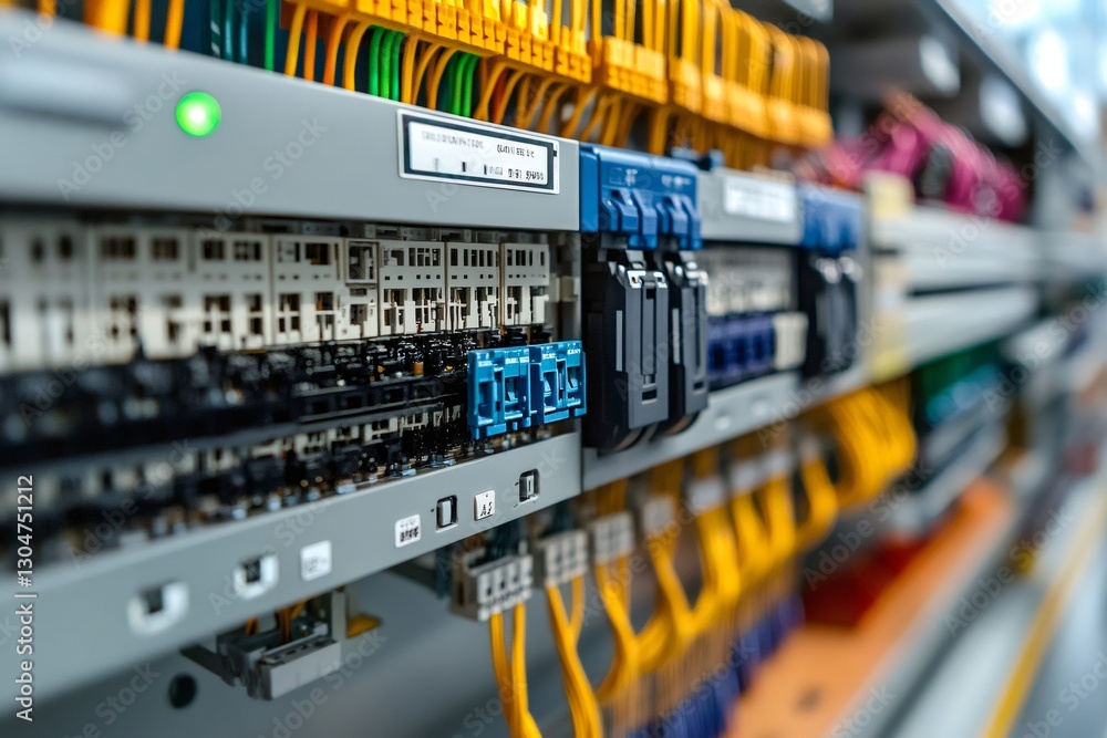 Aufkleber Electrical panel with wires and circuit breakers showing complex wiring and components