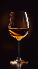 Elegant glass of white wine against a dark background.