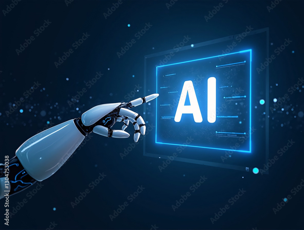 Aufkleber artificial intelligence ai circuit board in shape electronic pcb circuit icon symbol on businessman 