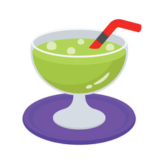 Here is a latest 3d icon of cocktail glass with a straw
