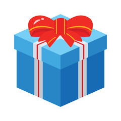 A 3d style icon of gift box wrapped with ribbon box