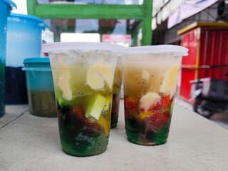 Fruit Soup or Fruit Ice is a mixture of fruit with coconut or simple syrup, served with ice and...