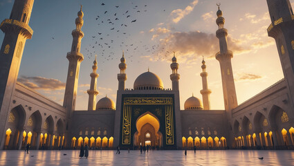 mosque in abu dhabi at night