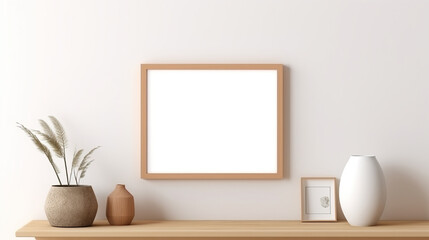 frame mockup on wall in living room
