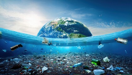 This illustration highlights the need for waste sorting and conservation on Earth Day.