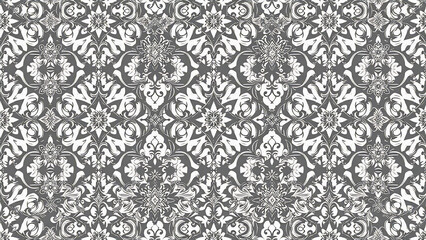 A striking black and white floral pattern with bold designs, creating a dramatic effect. Perfect for wallpapers, digital backgrounds, and artistic projects.