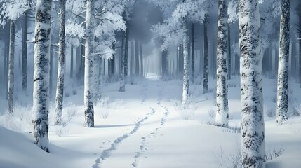 snow covered trees