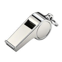 Professional metal whistle isolated on white background