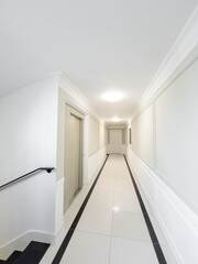 Classic style hallway interior in modern luxury house or public place.