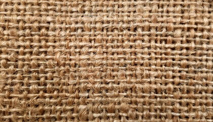 A high-resolution view of woven burlap fabric showcasing its organic patterns, texture, and craftsmanship. Suitable for backgrounds, textures, or crafting projects.
