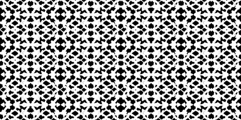 Seamless black and white pattern featuring intricate geometric designs. arabic patterns
