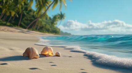 Shell on a tropical beach
