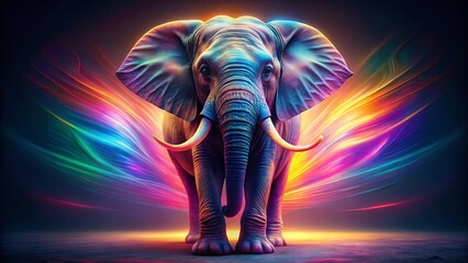 Fototapeta premium Smiling 3D Elephant Long Exposure Abstract Art