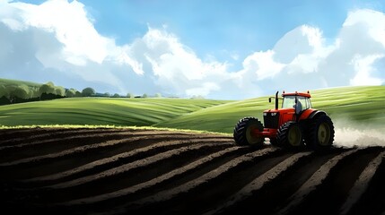 Obraz premium tractor in field