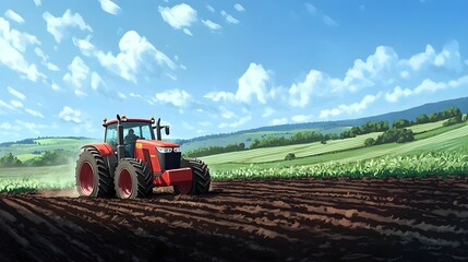Obraz premium tractor in field