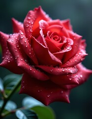 Raindrops Glistening on Rose Petals