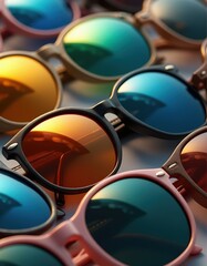 Close-Up of Sunglasses Featuring Mirrored Lenses