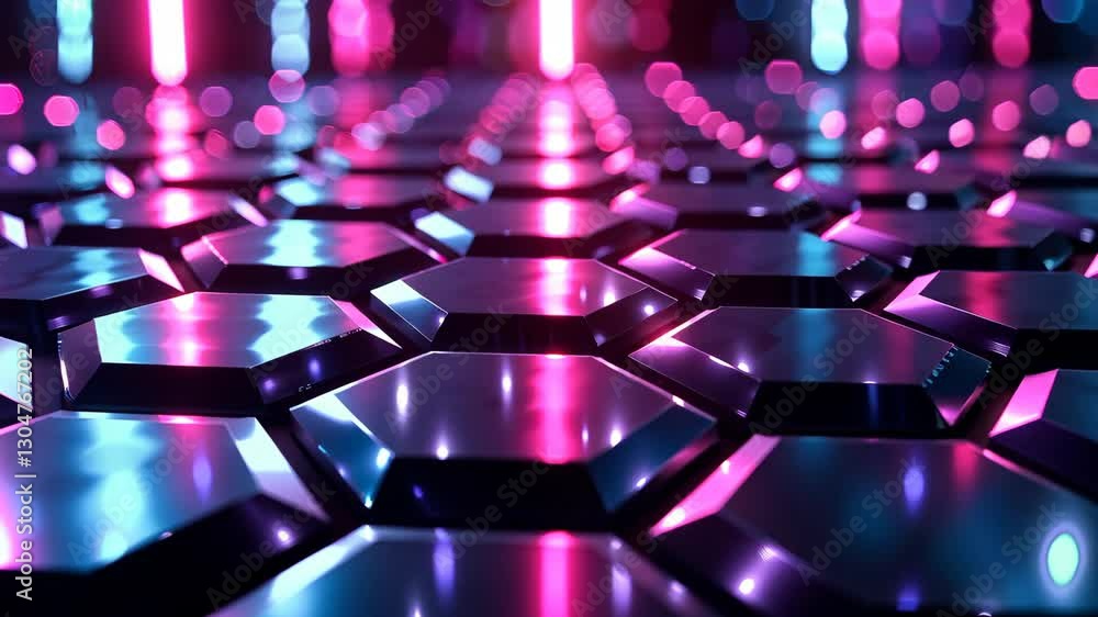 Aufkleber abstract background hexagon pattern with glowing lights