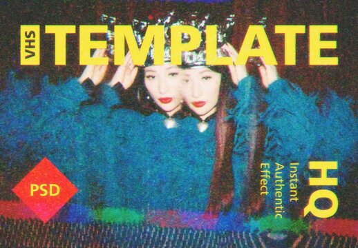 VHS Tape Photo Template Mockup