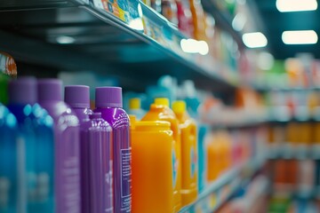 Grocery store cleaning supplies aisle