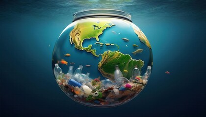 Fototapeta premium A vibrant display of Earths beauty emphasizes the need for waste sorting for sustainability.