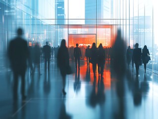 A dynamic company hiring concept, with a digital talent pool of professional candidates, recruitment process in action, modern office setting, ultrarealistic 4K UHD