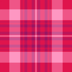 Manufacture seamless texture vector, improvement plaid tartan pattern. Bathroom background textile check fabric in red and pink colors.