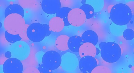 Floating Abstract Bubbles Background with Blue and Purple Tones