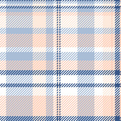 Soft pastel plaid pattern in peach and blue hues.  Perfect for textile design, websites, or branding projects needing a gentle, feminine aesthetic.