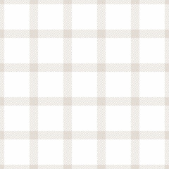 Elegant beige and white plaid pattern, perfect for textile design, website backgrounds, or stationery.  Subtle texture adds sophistication and versatility. Ideal for minimalist or rustic aesthetics.